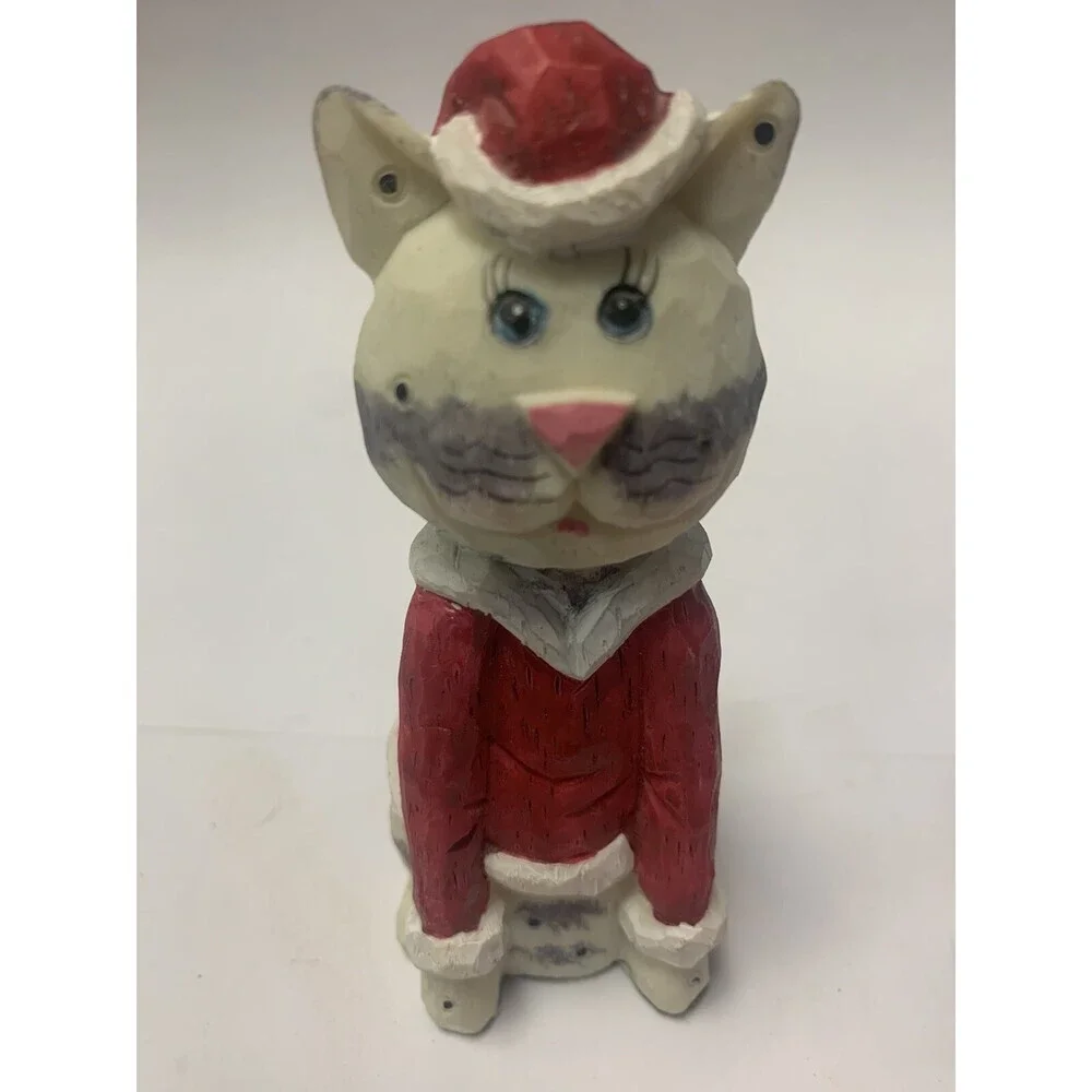 Christmas Cat Ornaments Set Of 2    4” X1.5”